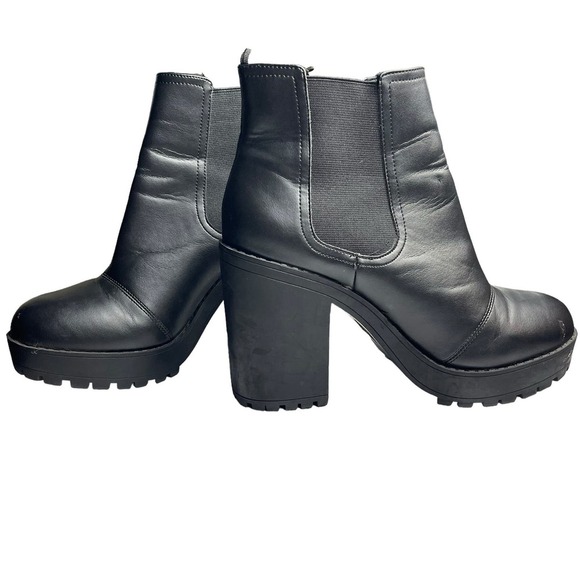 H & M Divided Chelsea Black  Round Toe Ankle Boots Size 40 - Picture 2 of 11